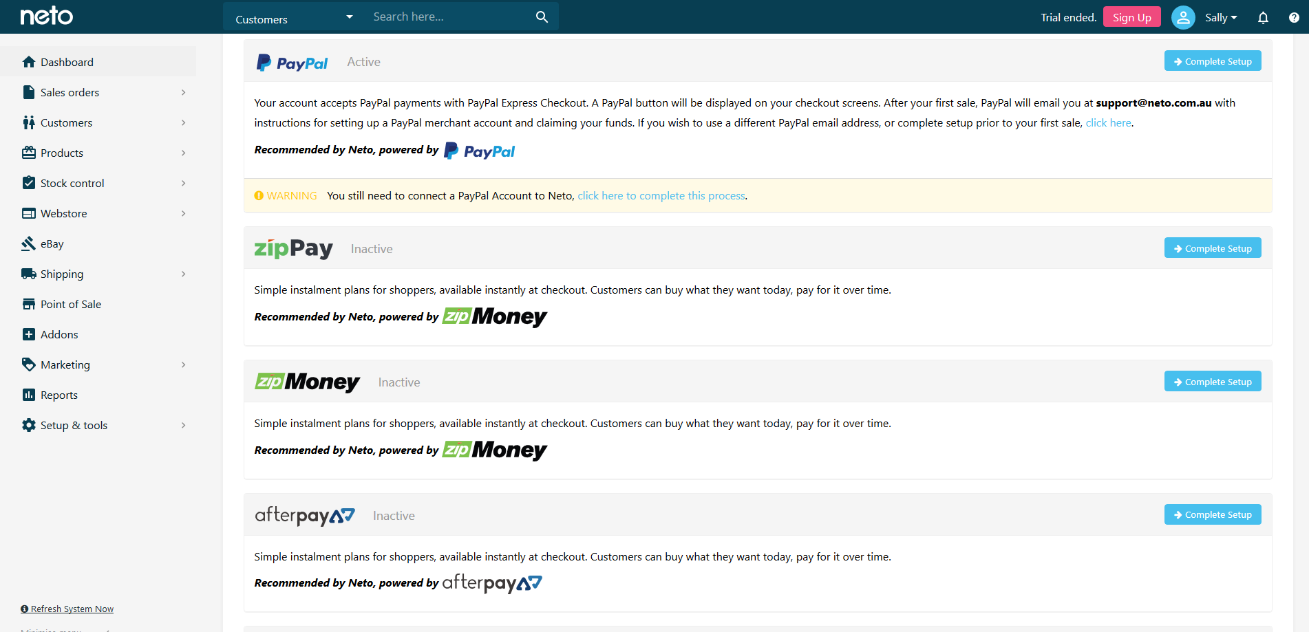 Payments Payment Setup ZipMoney/ZipPay Setup ZipPay