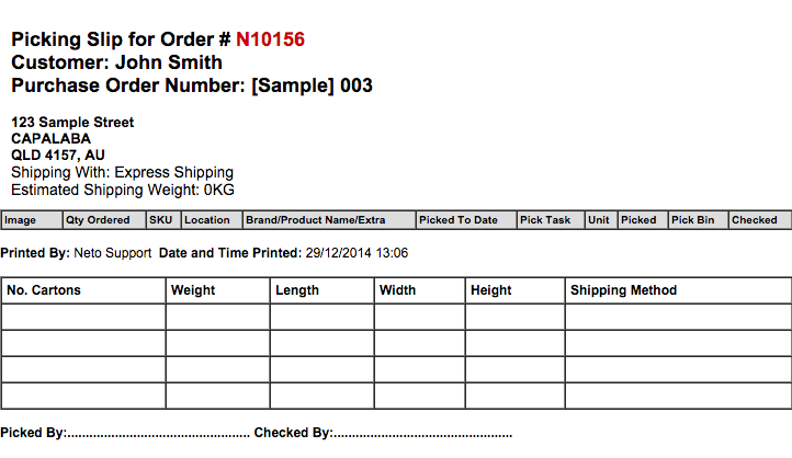 What is a Picking Slip?